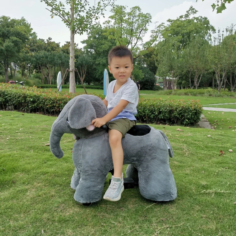 LULU Electric 6v Plush Motorized Ride on Elephant for Children
