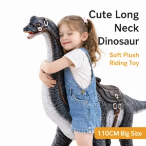 Large Brachiosaurus Plush Ride on Dinosaur Long Neck Stuffed Animal Toy 110CM Kids Riding Dinosaur Nursery Decor