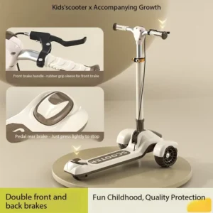 Large Children’s Scooters Can Flash Single Leg Scooters for Teenagers and Foldable Commuting Toy Cars for Children
