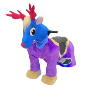 Large Plush Horse on Wheels Ride On Toy Outdoor Animated Cars Kids Adults Stuffed Animals Electrical Features Home Use