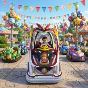Leduole New Park Ride Bumper Car Remote Control Children Fiberglass Construction LT 2 Model 20Ah Battery 250W