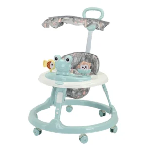 Lemoon Eco Friendly Home Cartoon Toy Foldable Plastic Frame Adjustable Height Multifunctional Music 6 Wheel 20KG Baby Walker