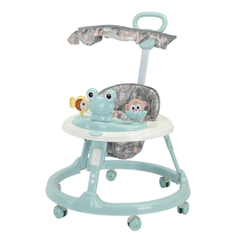 Lemoon Eco Friendly Home Cartoon Toy Foldable Plastic Frame Adjustable Height Multifunctional Music 6 Wheel 20KG Baby Walker