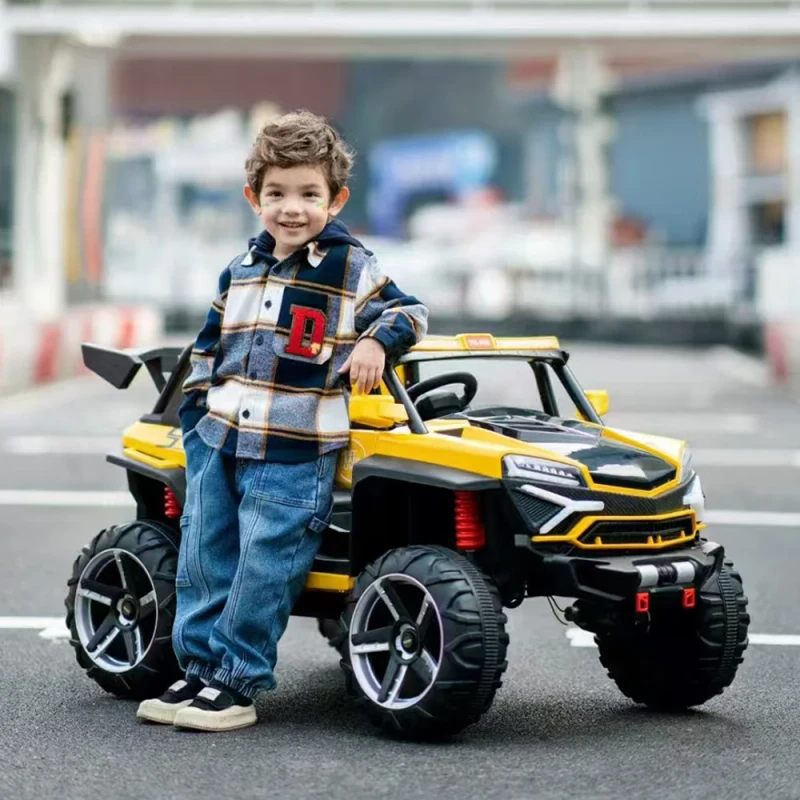 Lemoon Electric Ride on Car for 2 to 4 Years Kids with 12V7 Battery and 390 Motor Dual Door Remote Control Plastic Ride on Toy