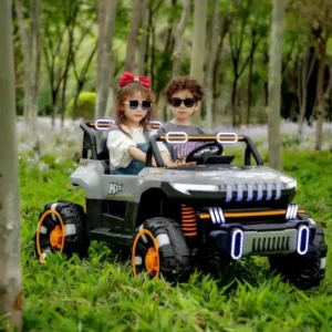Licensed Kids Electric 4 EVA Wheels Toy Leather Seat Car Children’s 12V Remote Control Electric Ride on Cars for Kids to Drive