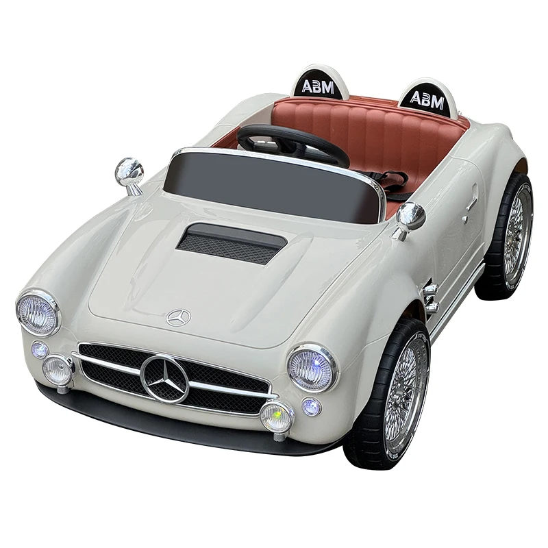 Licensed Merced Benz Kids Electric Ride On Car 12V Battery Powered Retro Vintage Roadster Remote Control Motorized Toy