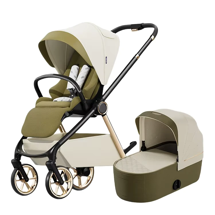 LightBaby 2 in 1 Travel System Baby Stroller with Car Seat Foldable Aluminum Alloy Frame for 0-3 Years