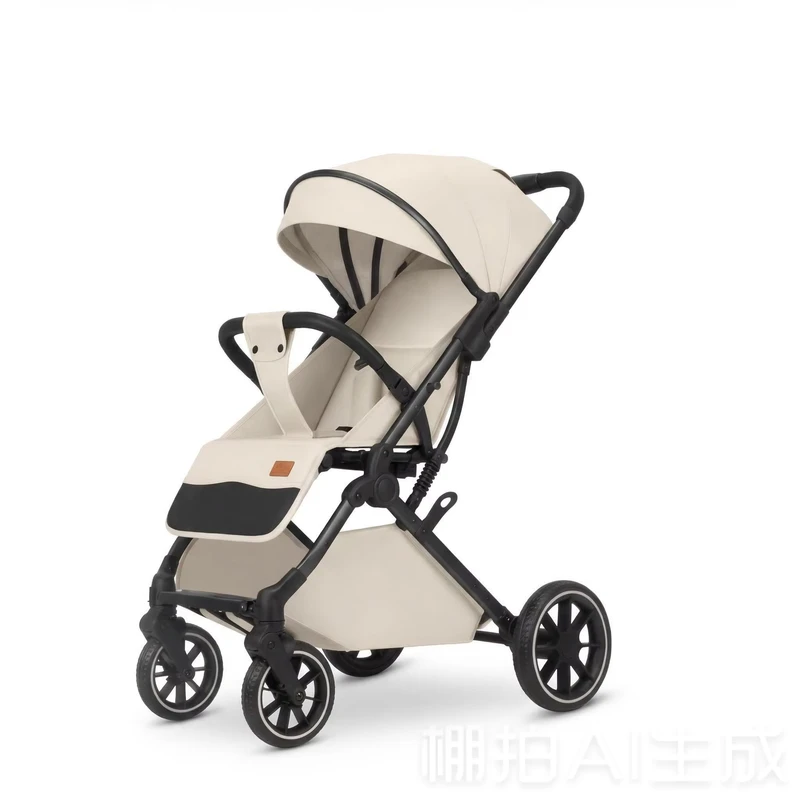 Lightweight Aluminum Alloy Foldable Baby Stroller Can Sit Lie 15kg Load Capacity Four Wheel Shock Absorption for Kids Outings
