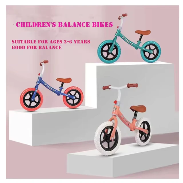 Lightweight Aluminum Alloy Frame Children's Balance Bike Stroller 12" Wheels High Adjustable Walker Kid Scooter 30kg Load
