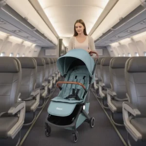 Lightweight Aluminum Alloy Frame Fabric Metal Foldable Baby Stroller EN1888-2 Certified 22kg Capacity Travel-Friendly for 0-36