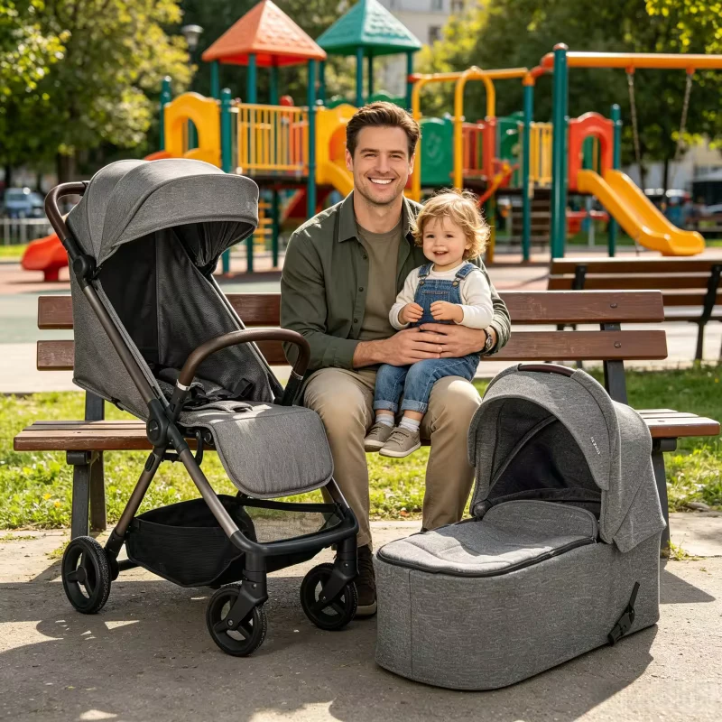 Lightweight Auto Folding Compact Pushchair Infant Carriage Carrycot 3 in 1 Newborn Pram Travel Baby Stroller With Buggy Board