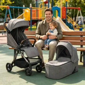 Lightweight Auto Folding Compact Pushchair Infant Toddler Carriage Carrycot 3 in 1 Newborn Pram Travel Baby Stroller