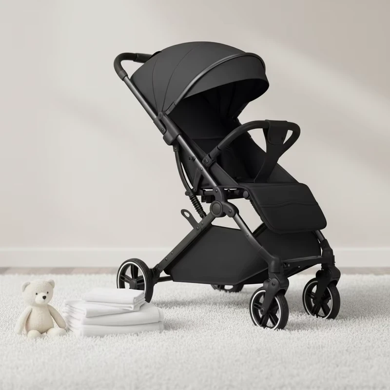 Lightweight Cotton Baby Stroller for Children Small Size Folding Compact 2-in-1 Carriage Stroller
