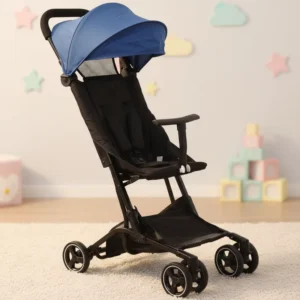 Lightweight Easy Folding Baby Stroller Aluminum Alloy Frame Five Point Safety Belt Pushchair for Newborns and Kids Book Stroller
