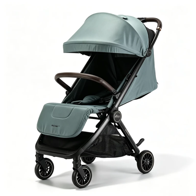Lightweight Foldable Baby Stroller Portable Aluminum Frame Infant Carriage Breathable Fabric Toddler Pushchair