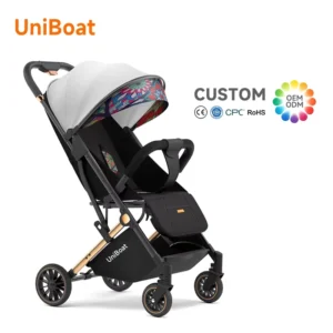 Lightweight Foldable Baby Stroller with Reversible Seat and Adjustable Canopy for Newborns to Toddlers
