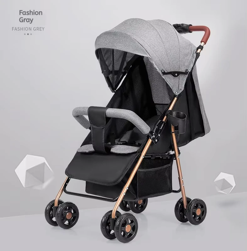 Lightweight Linen Children's Stroller with Simple Car Design Baby Umbrella with Sitting & Lying Down Feature for Kids