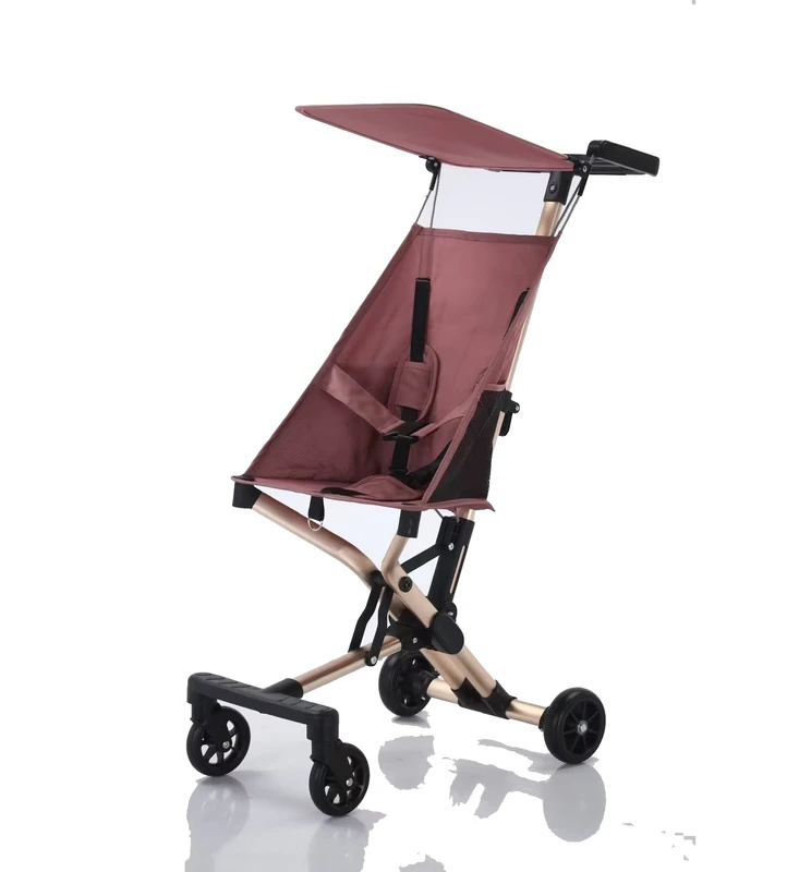 Lightweight Simple Folding New Born Baby Pram with Enlarge Wheel Stroller Aluminum Alloy Frame and Safety Plate