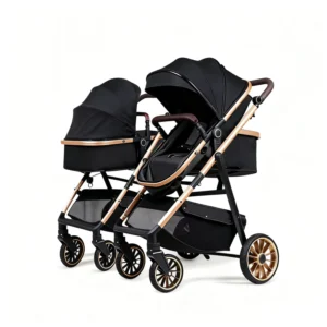 Lightweight Twin Baby Stroller with High Landscape Shock Absorbing Feature Can Sit or Lie Down Easy Folding