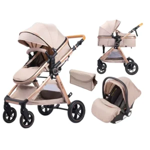 Lightweight Two-Way High Landscape Newborn Baby Stroller Reclining Carry Seat with Foldable Portable Features