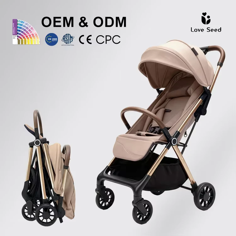 Loveseed Q6 Lightweight Aluminum Alloy Frame Baby Stroller Automatic Folding Smooth Line Stylish EN1888 Safety Certified 20KG