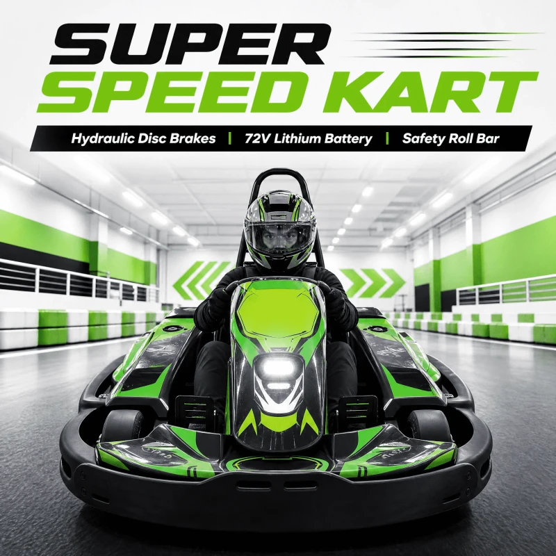 Low Downtime Commercial Rental Go Karts Electric with Light Outdoor Electric Go Kart for Adults