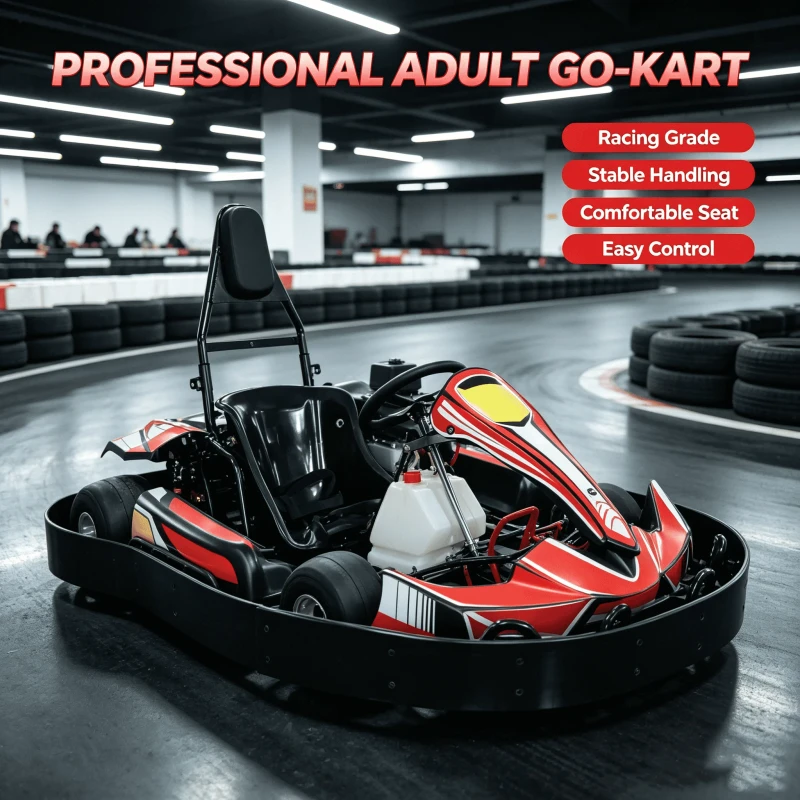 Low Maintenance Cost Commercial Karting Car Gasoline 270cc Go Kart with Adjustable Pedals for Amusement Park Track