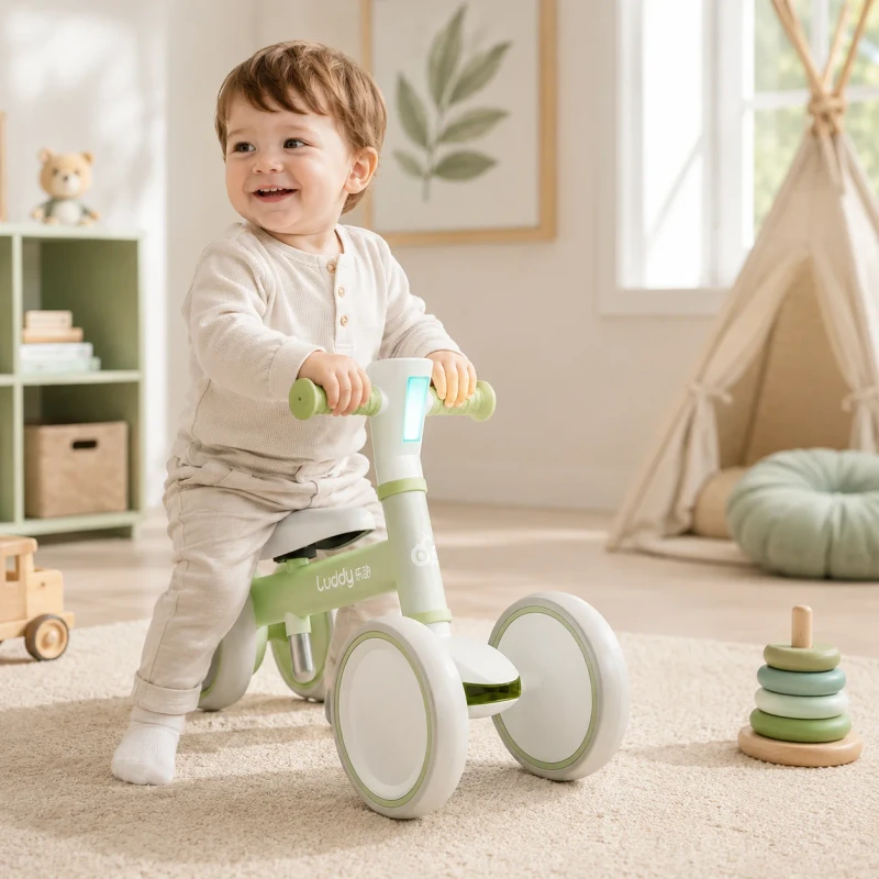 Luddy 2302 4 in 1 Kids Tricycle Baby Balance Bike Toddler Push Trike with Parent Handle & EVA Wheels for 1.5-5 Years