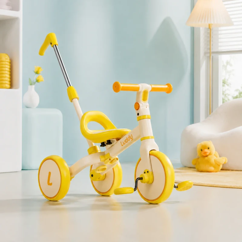 Luddy 2310 4-in-1 Kids Tricycle Push Trike to Balance Bike with Adjustable Parent Handle for 18M-36M+