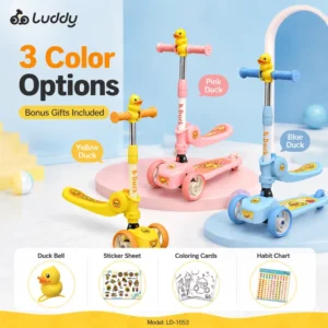 Luddy 3 in 1 Convertible Toddler Tricycle Baby Push Buggy Balance Bike Ride On Toy For Boys Girls