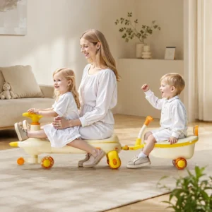 Luddy Kids Wiggle Car 5-in-1 Toddler Ride-On Toy Children Swing Car With Detachable Trailer Pull-Along Wagon Parent-Child Bike