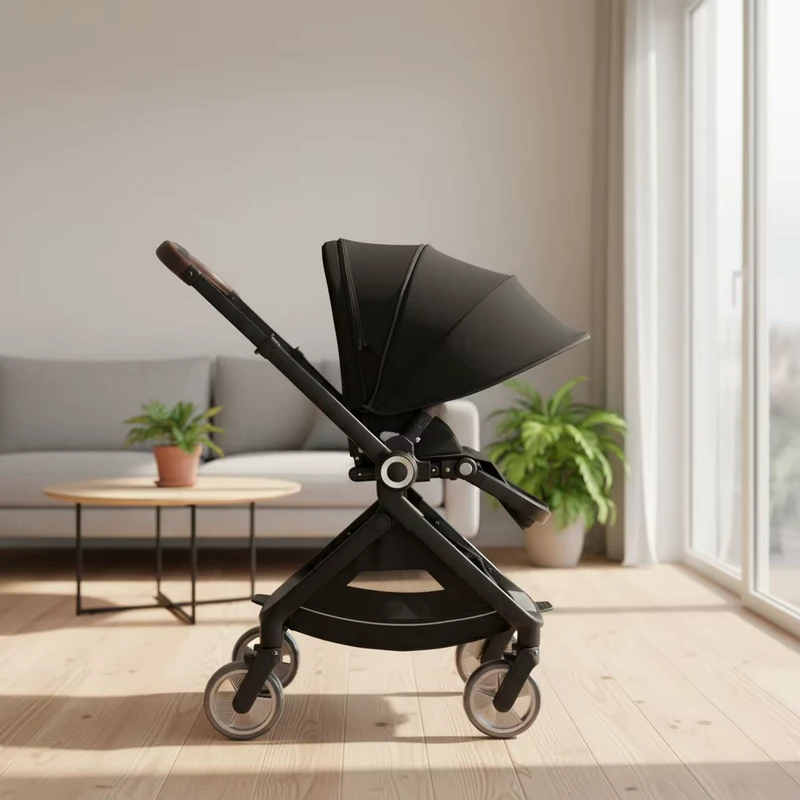 Luxury 3 in 1 Baby Stroller Aluminum Alloy Frame PU Leather Custom OEM Multifunctional Foldable for 0-3 Years BP168-2
