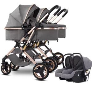 Luxury 3 in 1 Baby Stroller with Car Seat 3 in 1 Twins Pram Poussette Carriage Kinderwagen Travel Stroller for 2 Baby