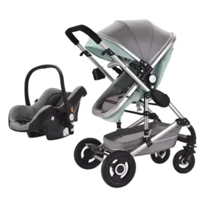 Luxury 3 in 1 Foldable Baby Stroller Eggshell Car Seat High Landscape Oxford with Stainless Steel Frame for Newborns and Kids