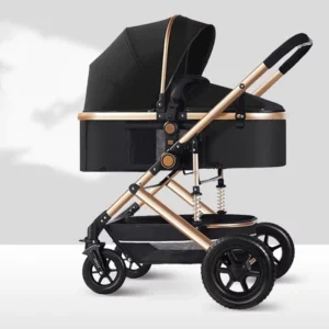 Luxury 3 in 1 Foldable Baby Stroller Pram with High Landscape Lightweight Pushchair Car Seat Travel System Baby Carriages