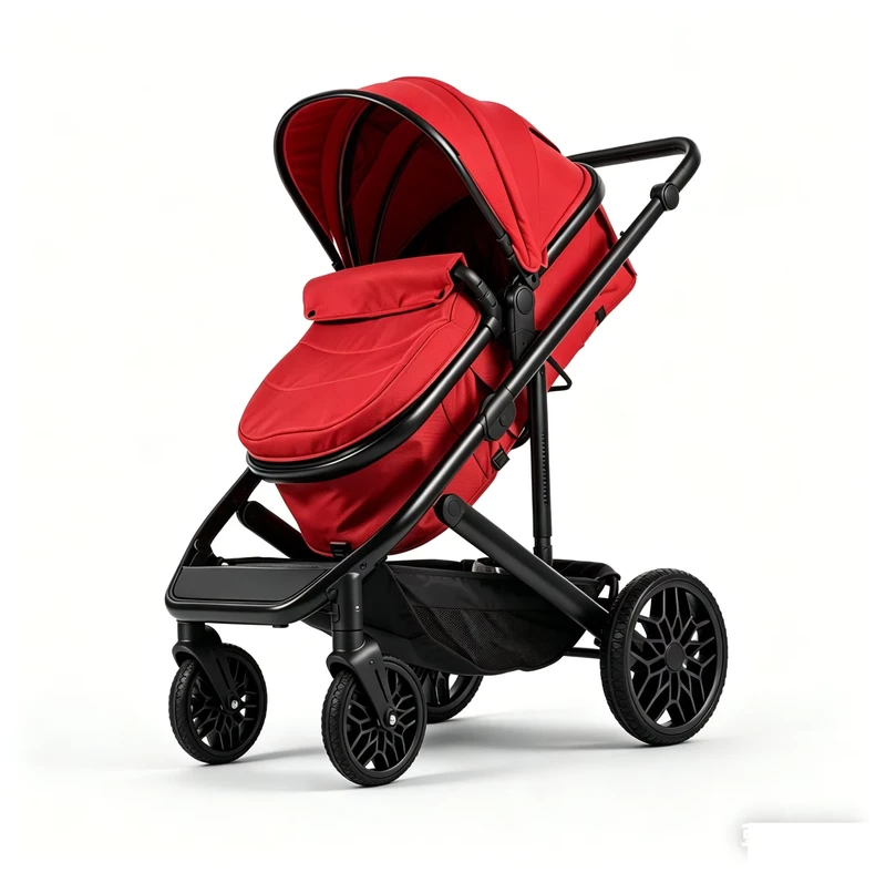Luxury 3 in 1 High Landscape Aluminum Alloy Travel System Baby Stroller with Foldable Design and Car Seat 15kg Load Capacity