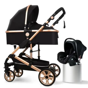 Luxury Baby Car Seat and Stroller Set Baby Pushchair Travel Foldable Baby Stroller Pram 3 in 1 With Car Seat