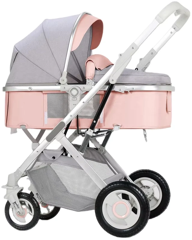Luxury Baby Stroller Light Weight Foldable High View Custom OEM Linen Frame Aluminum Alloy Logo 15kg Load Capacity 0 3 Years