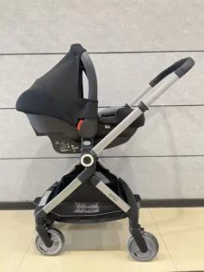 Luxury Convenient 3 in 1 Folding Travel Aluminum Alloy Frame Baby Stroller with 4 PU Wheels 2 Seater for Kids