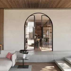 Luxury Double Swing Interior Door Modern Aluminum Glass Door for Villa Apartment and Hotel