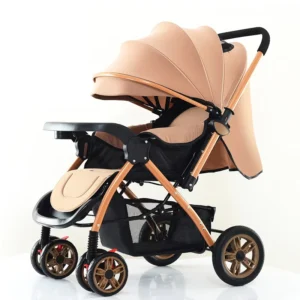 Luxury Foldable Baby Stroller Toddler Pushchair Cart for Newborn Travel Carriage Trolley Pram for 3 Years Old Sit Folded