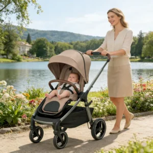 Luxury Foldable Portable Kids Infant Toddler Carrycot Carriage Pushchair 2 in 1 Newborn Travel Pram Baby Stroller