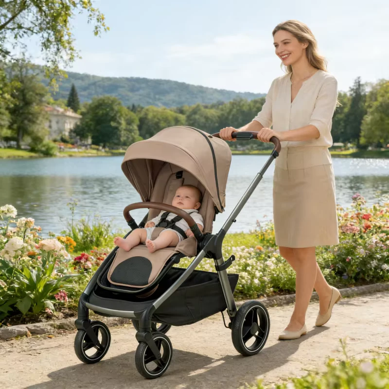 Luxury Foldable Portable Kids Infant Toddler Carrycot Carriage Pushchair 2 in 1 Newborn Travel Pram Baby Stroller
