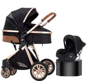 Luxury Four Wheel Baby Pram High Quality 3 in 1 Easy Foldable Baby Stroller with Car Seat