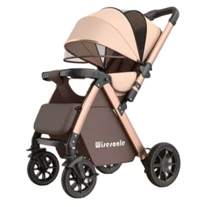 Luxury High Quality Foldable Baby Stroller Big 4 Wheel Compact Stainless Steel Frame New Design Fashionable Pram for 3 Years Old