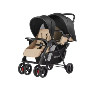 Luxury Two Seater Baby Stroller Lightweight Foldable Twin Pram Bebe Poussette