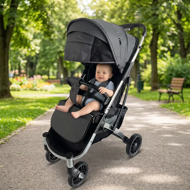 MD C 26 S600 Compact Foldable Aluminum Alloy Baby Stroller One Key Fold Lightweight Iron Frame 20KG Load Capacity 0 3 Years Old