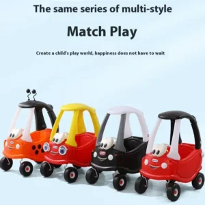 Manufacturer Cartoon Colorful 4 Wheels Plastic Ride-On Toy Cars