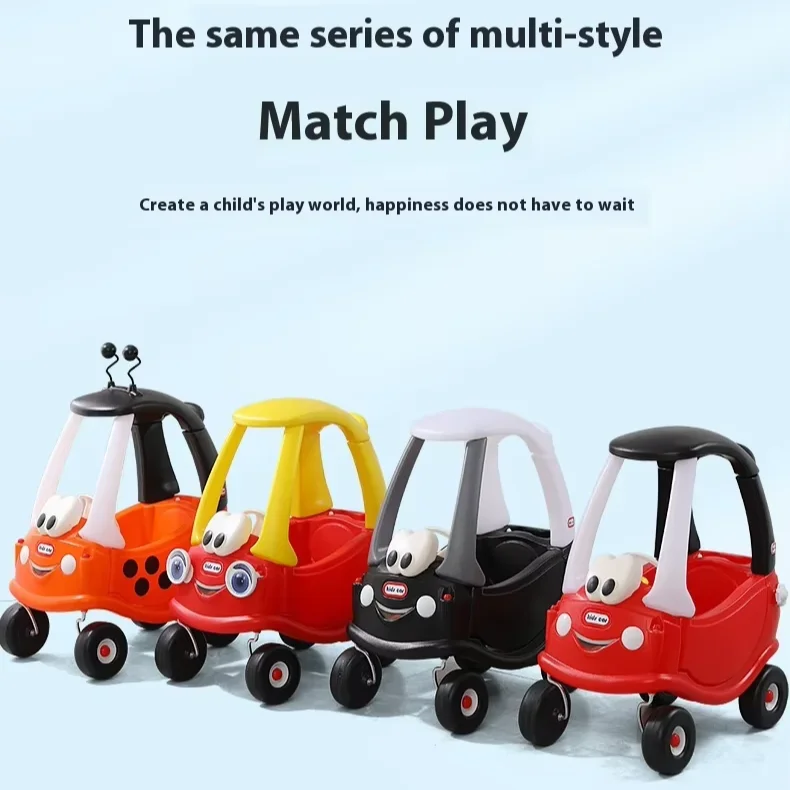 Manufacturer Cartoon Colorful 4 Wheels Plastic Ride-On Toy Cars