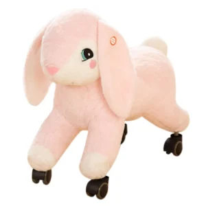 Manufacturer Direct Sales Animal Plush Riding Toy Pink Rabbit Sliding Horse